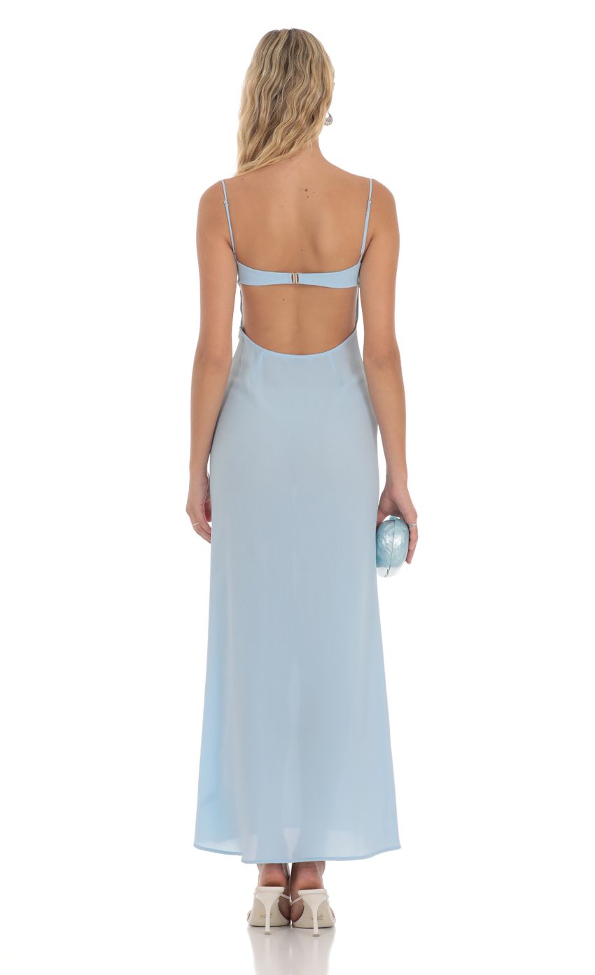 Lucy in the Sky Lace Trim Maxi Dress in Light Blue