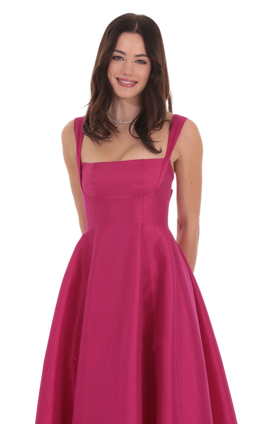 Lucy In The Sky Fit and Flare Maxi Dress in Pink