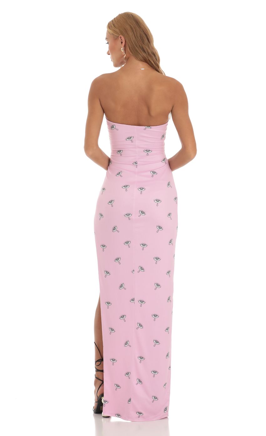 Lucy In The Sky Strapless Maxi Dress in Pink