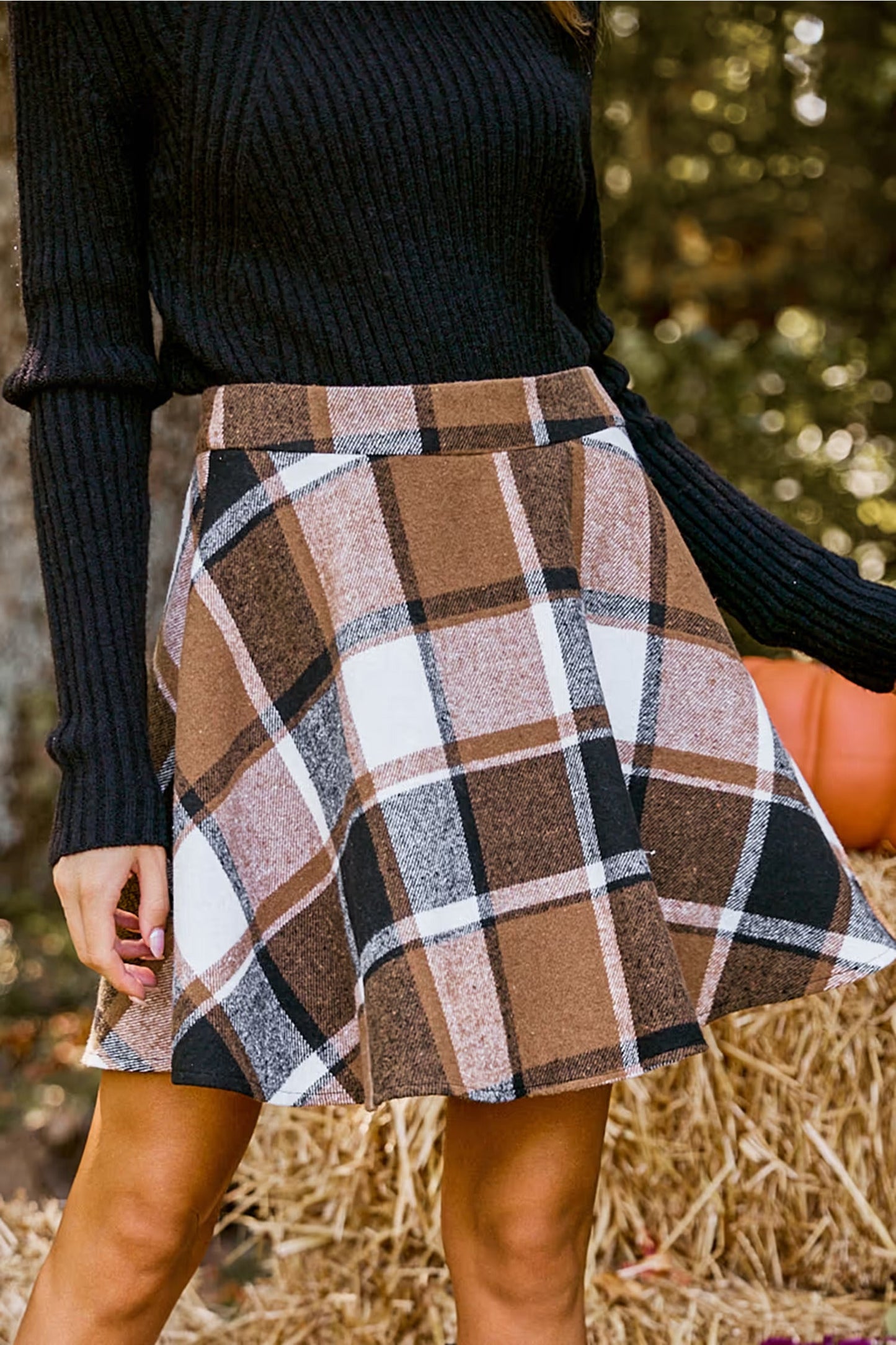 Cupshe Plaid Flared Mini Skirt (x2)