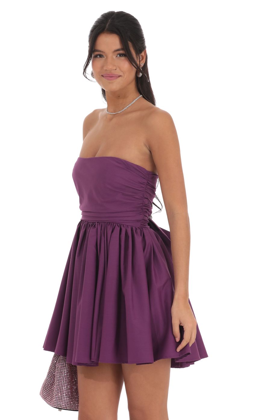 Lucy In The Sky Strapless A-line Dress in Purple