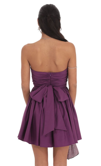 Lucy In The Sky Strapless A-line Dress in Purple