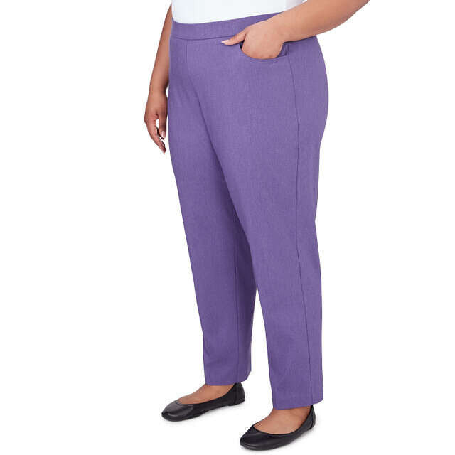 Alfred Dunner Women's Classic Charmed Average Length Pant - IRIS