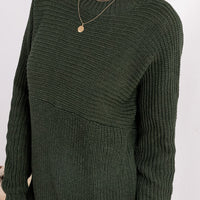 Cupshe Green Round Neck Long Sleeve Knit Sweater