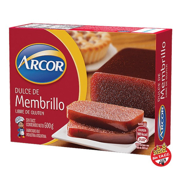 Pampa Direct Arcor Dulce de Membrillo Quince Jelly Sealed Bar Ideal for Baking "Pepas", Desserts & Homemade Pastry - Gluten Free, 500 g / 1.1 lb