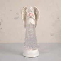 Cracker Barrel Acrylic Angel Shaped Glitter Globe