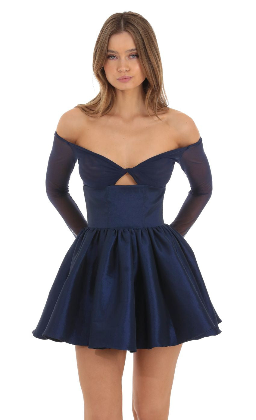 Lucy in the Sky Twist Cutout Flair Dress