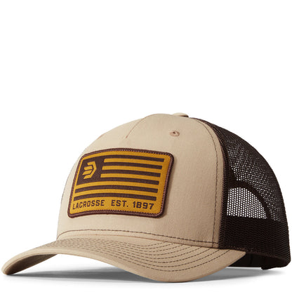 LaCrosse Footwear Banner Trucker Hat - Khaki/Coffee