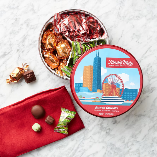 Fannie May Assorted Chocolate - 12oz - Chicago Skyline Gift Tin