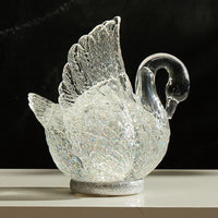 Cracker Barrel Acrylic Swan Shaped Glitter Globe