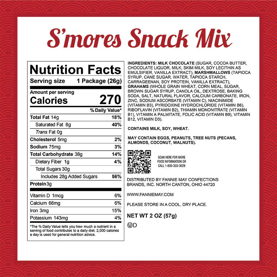 Fannie May Smores Snack Mix (2 oz) - 12 Pack