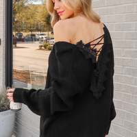 Cupshe Onyx Crisscross Lace Crochet Sweater (x2)