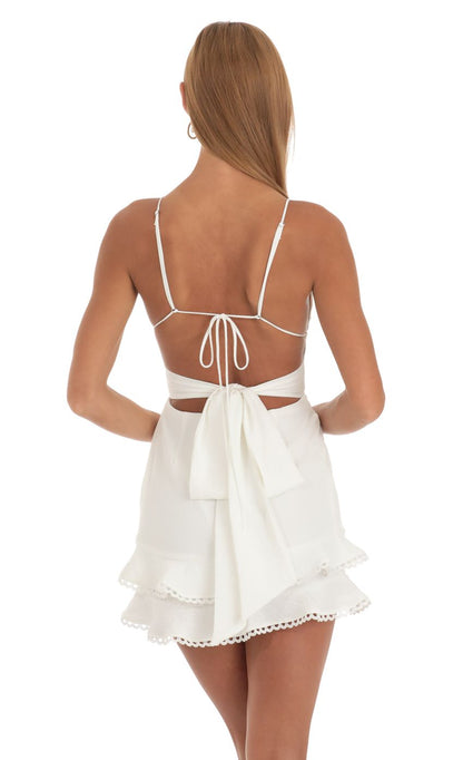 Lucy In The Sky Double Ruffle Dress in White