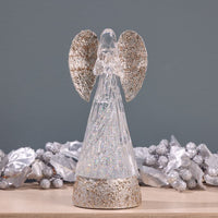 Cracker Barrel Angel Gold Wings Glitter Globe