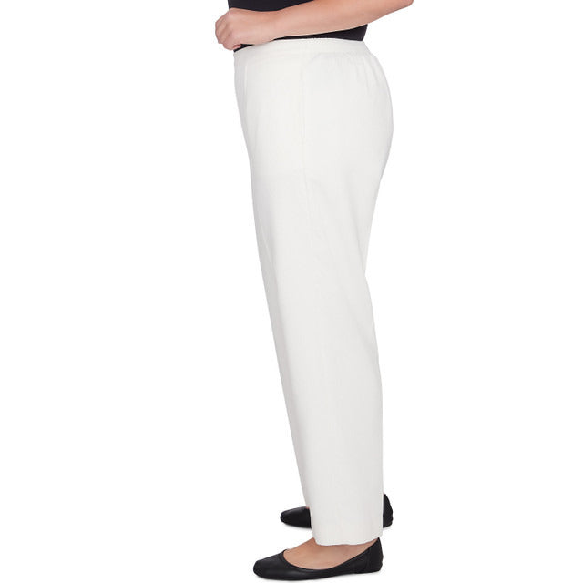 Alfred Dunner Women's Copenhagen Corduroy Short Length Pant - WINTER WHITE