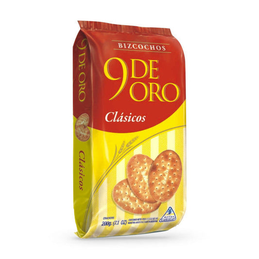 Pampa Direct 9 de Oro Classic Biscuits Traditional Bizcochos, 200 g / 7.1 oz (pack of 3)