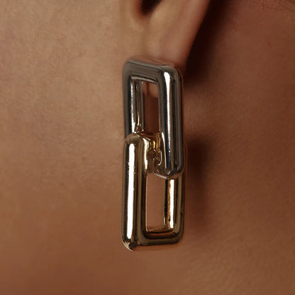 ARGENTO VIVO THE TWO TONE BOX CHAIN EARRING