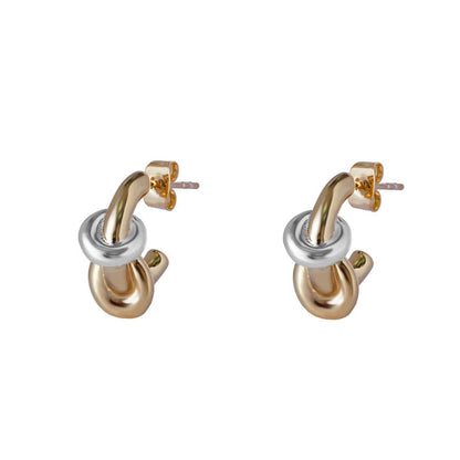ARGENTO VIVO THE TWO TONE INTERTWINE HOOP