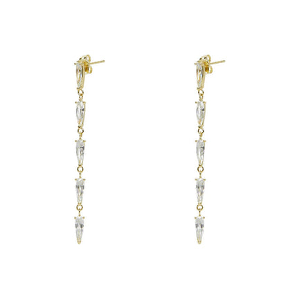 ARGENTO VIVO THE PEAR CZ LINEAR EARRING