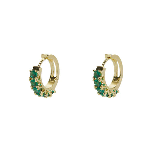 ARGENTO VIVO THE GREEN CZ HUGGIE HOOP