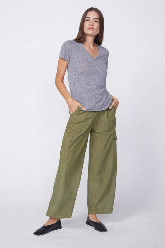 BAILEY/44 Women's Stateside Triblend Short Sleeve V-Neck in Heather Grey