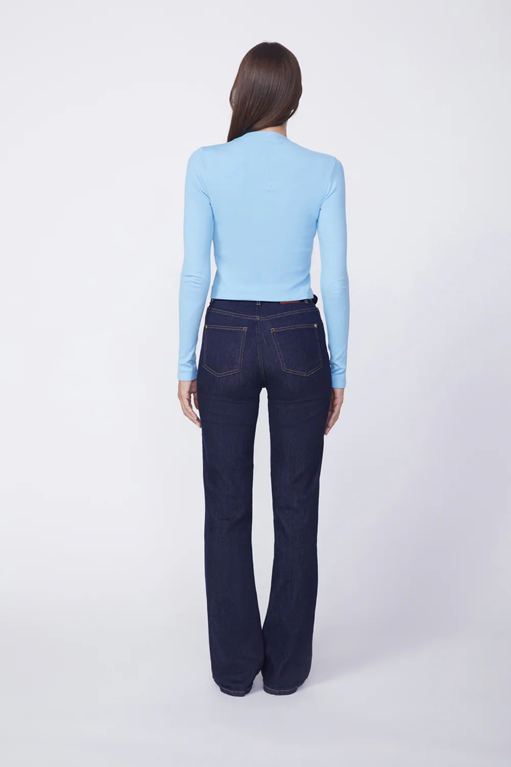 BAILEY/44 Women's Stateside 2X1 Rib Long Sleeve Scoop Top in Olympic Blue