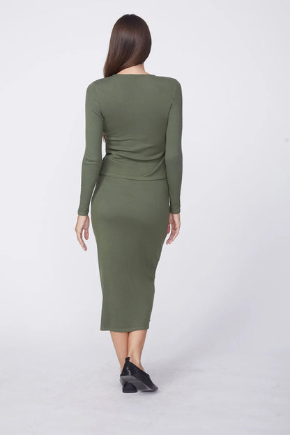 BAILEY/44 Women's Stateside 2X1 Rib Slip Dress in Seaweed