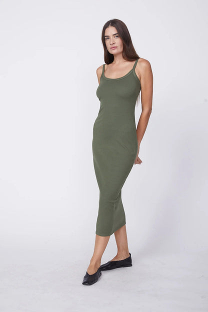 BAILEY/44 Women's Stateside 2X1 Rib Slip Dress in Seaweed