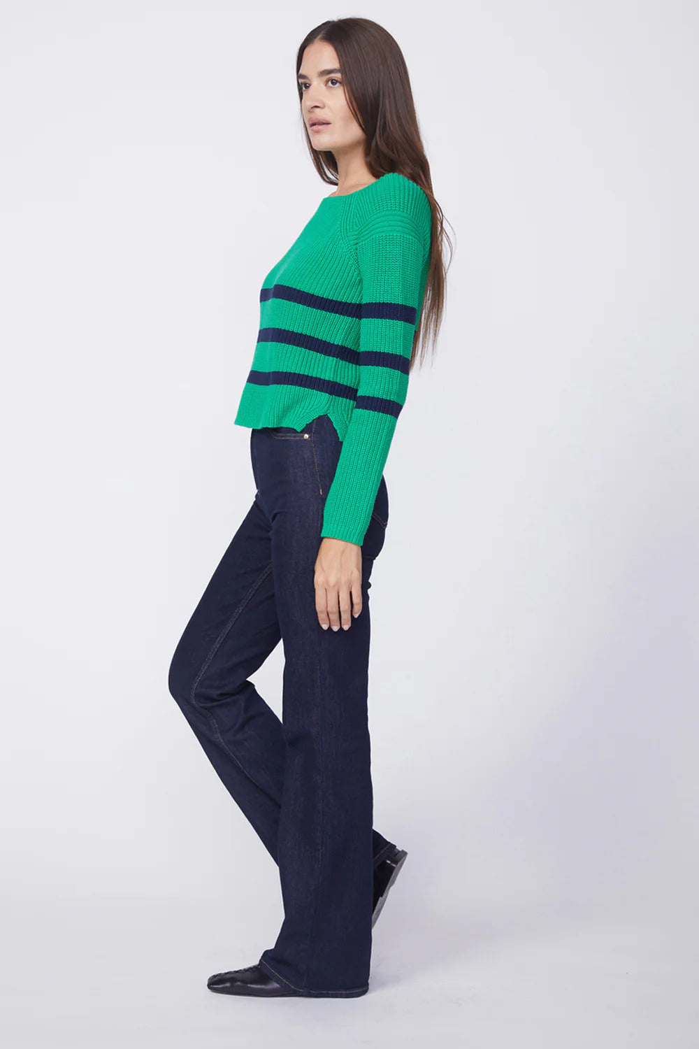BAILEY/44 Women's Stateside Striped Raglan Pullover Sweater