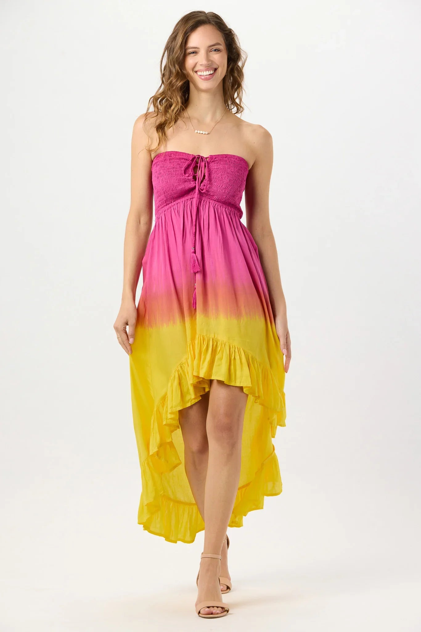Tiare Hawaii Aila Maxi Dress - Fuchsia Ombre Yellow