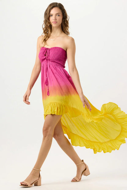 Tiare Hawaii Aila Maxi Dress - Fuchsia Ombre Yellow