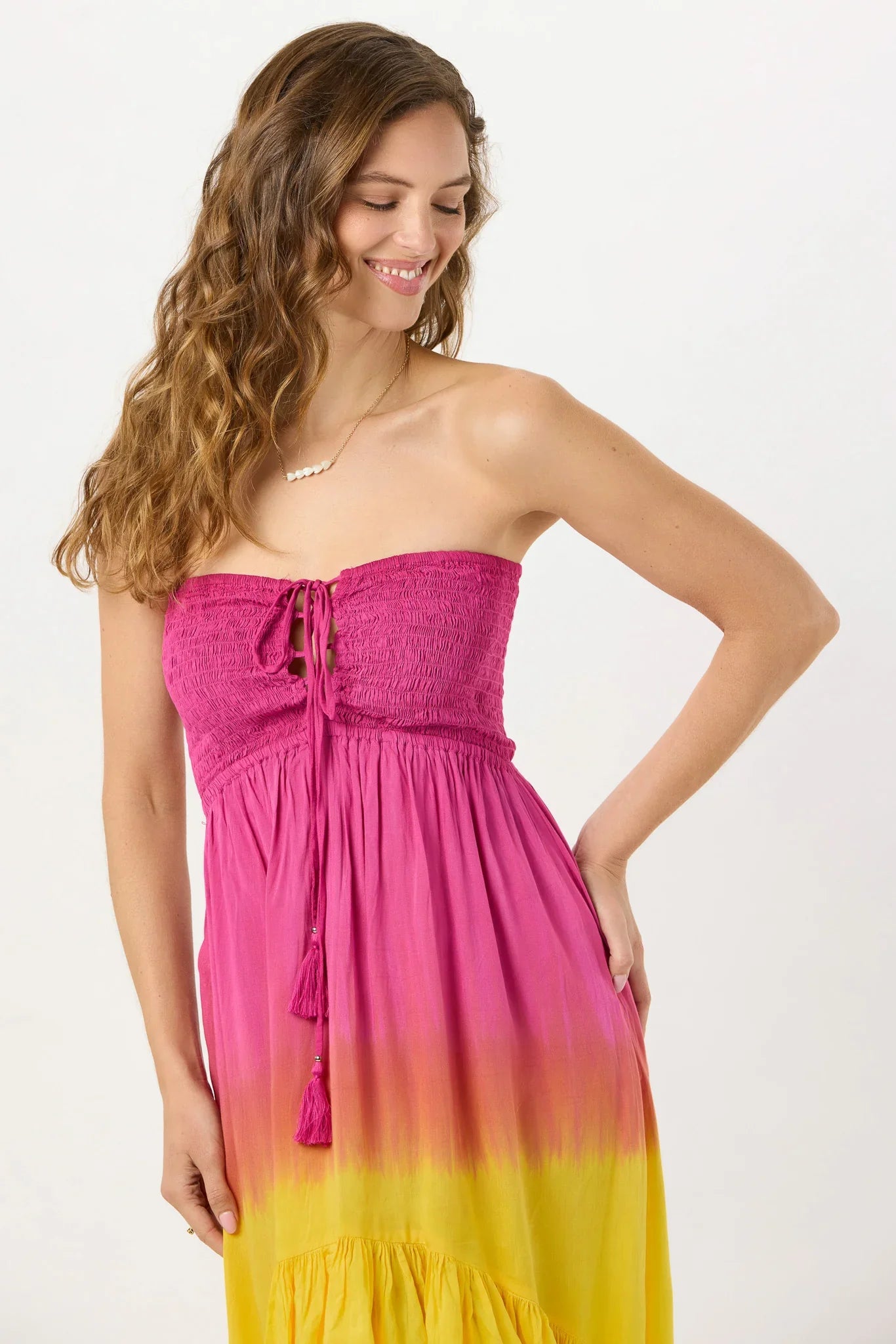 Tiare Hawaii Aila Maxi Dress - Fuchsia Ombre Yellow