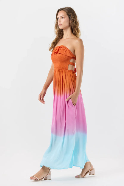 Tiare Hawaii Andy Maxi Dress - Rust Pink Sky Ombre