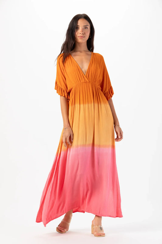 Tiare Hawaii Atlantis Maxi Dress - Rust Pink Ombre