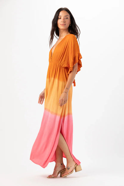 Tiare Hawaii Atlantis Maxi Dress - Rust Pink Ombre