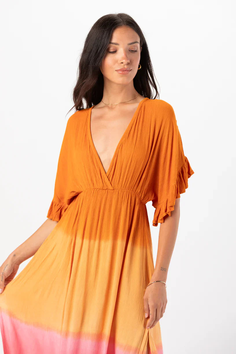 Tiare Hawaii Atlantis Maxi Dress - Rust Pink Ombre
