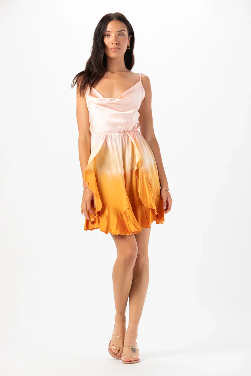 Tiare Hawaii Aura Silk Mini Dress - Dawn Ombre