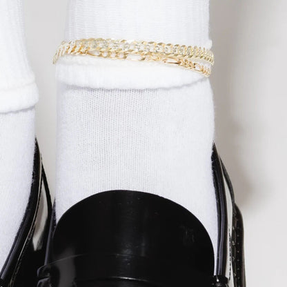 ARGENTO VIVO THE ESSENTIAL TWO TONE CURB ANKLET