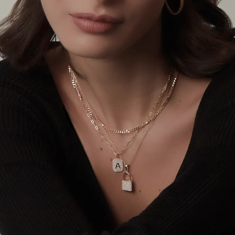 ARGENTO VIVO THE PAVE LOCK NECKLACE
