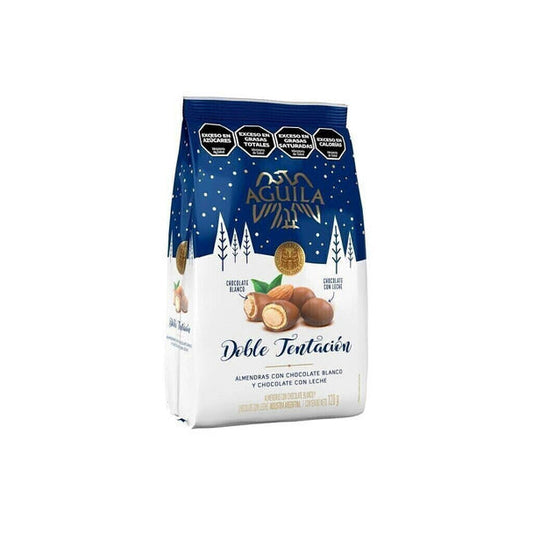 Pampa Direct Águila Chocolate Covered Almonds White & Milk Chocolate Double Temptation, 120 g / 0.26 lb