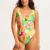 Seafolly Women's Wonderland Twist Front One Piece - Fuchsia Rose