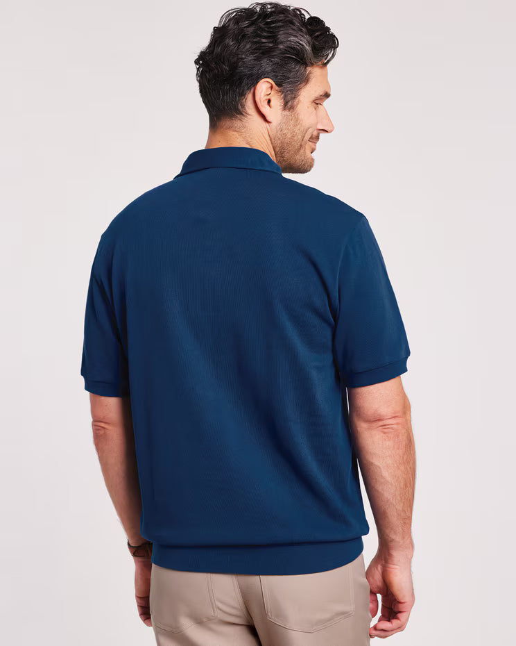 BLAIR John Blair Colorblock Banded Bottom Polo