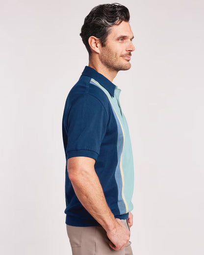BLAIR John Blair Colorblock Banded Bottom Polo