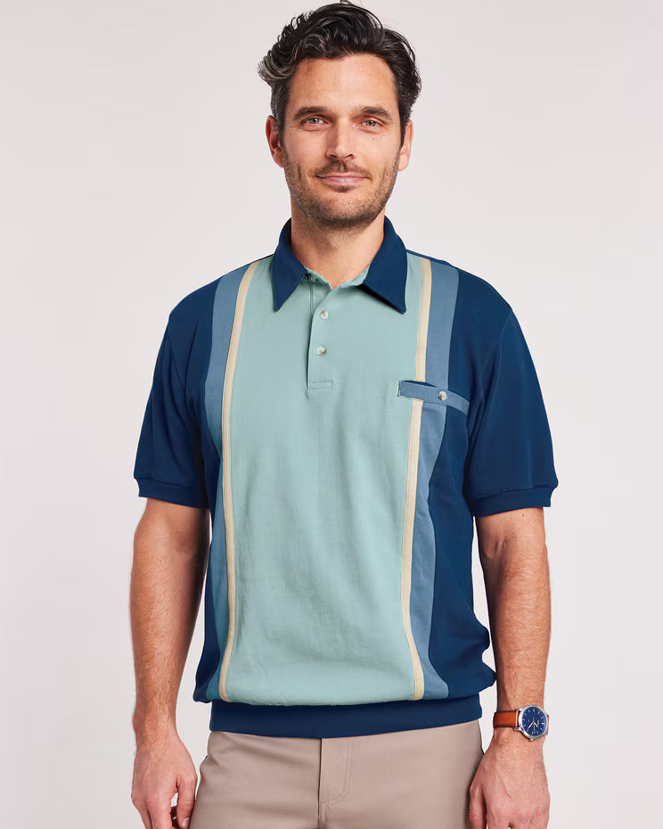 BLAIR John Blair Colorblock Banded Bottom Polo