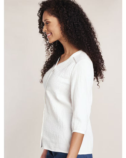 BLAIR Women’s Top Easy Going Gauze Button Shirt (Women Plus) - x2