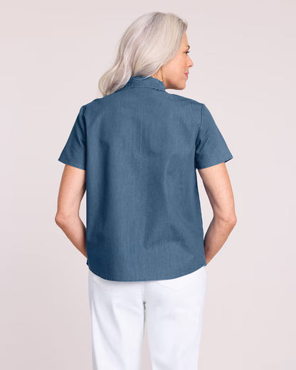 BLAIR Women’s Top DenimLite Camp Shirt (Misses) - x3