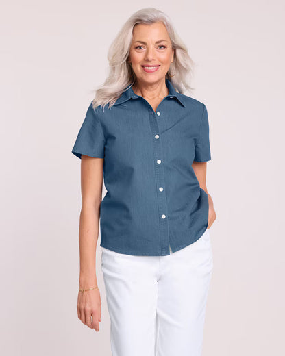 BLAIR Women’s Top DenimLite Camp Shirt (Misses) - x3