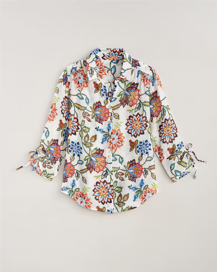 BLAIR Women’s Top Alfred Dunner Summer Solstice Batik Floral Woven Shirt (Misses) - x2