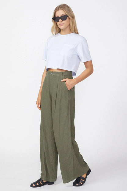 BAILEY/44 Women's Stateside Linen Wide Leg Trouser