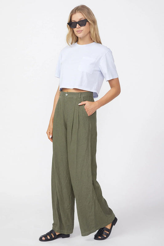 BAILEY/44 Women's Stateside Linen Wide Leg Trouser